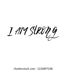 Strong Inspirational Motivational Quote Hand Lettering Stock Vector ...