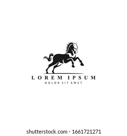 strong jumping Horse - logo template vector illustration. abstract stallion horse race jump graphic symbol.