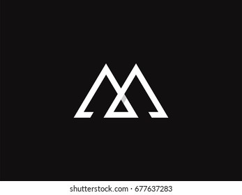 Strong letter M Logo concept. Creative Graphic Alphabet Symbol. Linear M sign design. Vector element