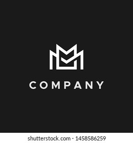 Strong letter M logo design template