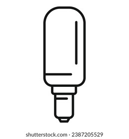 Vector de contorno del icono de la bombilla de luz fuerte. Regular el teléfono móvil. Luz interior del hogar