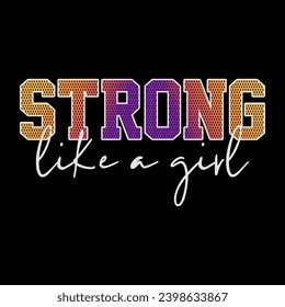 Fuerte como una chica punto gradiente, diseño gráfico imprimir camiseta deportiva moda, ilustración, vector, afiches, tarjetas, pegatinas, taza