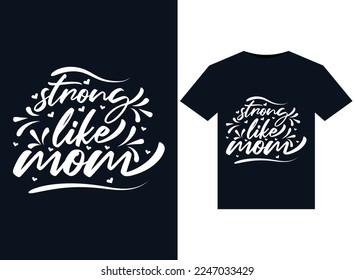 Imágenes sólidas como MOM para el diseño de camisetas listas para imprimir