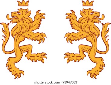 Strong lion isolated on white