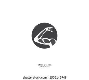 Strong little hands vector  logo silhouette