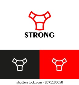 Strong logo design concept. Dynamic logomark illustration. Can representing sport, bull, power, man, gym, fitness.