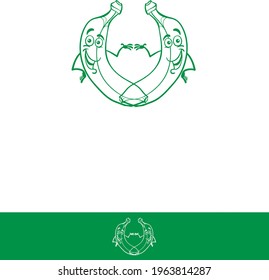 Strong  logo Power with fight initial design