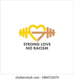 strong love connection no racism symbol decoration vector
