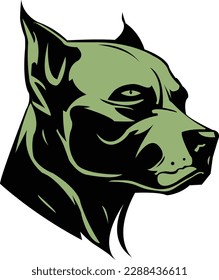 Strong and Loyal Pitbull Dog Vector Illustration