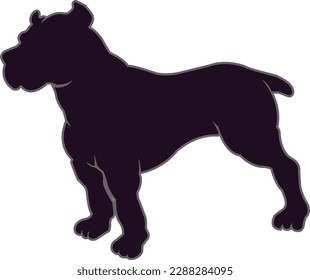 Strong and Loyal Pitbull Vector Illustration