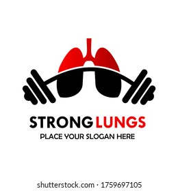 Strong lungs logo design template illustration. suitable for medical, web site, network, app, games, branding, etc