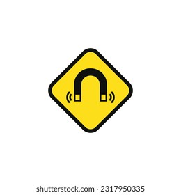 Strong magnetic field caution warning symbol design vector