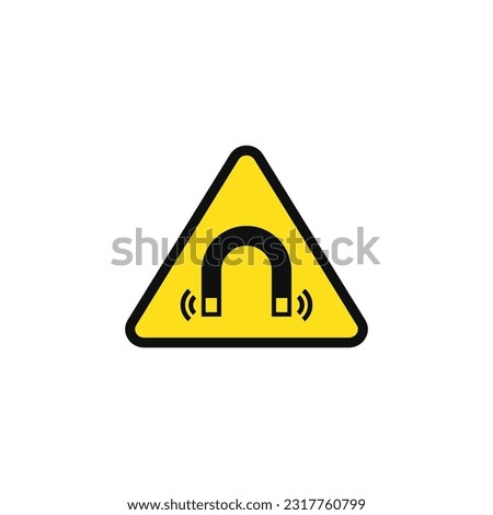 Strong magnetic field caution warning symbol design vector