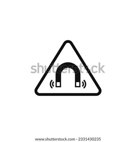Strong magnetic field caution warning symbol design vector