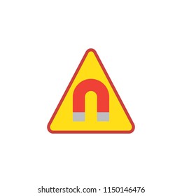 Strong magnetic field flat icon, vector sign, colorful pictogram isolated on white. Warning sign symbol, logo illustration. Flat style design