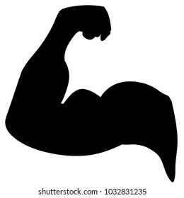 Strong Male Arm. Symbol of Power and Muscle. Vector illustration