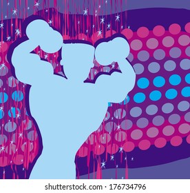 Strong man - abstract grunge background 