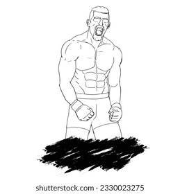 strong man abstract vector illustration