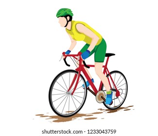 strong man with bicycle vector design