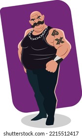 A strong man with a big body