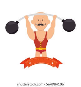 strong man circus with weight lifting