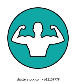 strong man figure icon vector illustration design