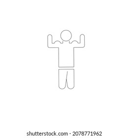 Strong man flat icon isolated on white background.strong human icon