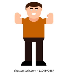 Strong man icon, isolated on white background