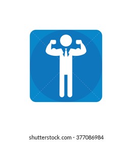 strong man icon, on white background