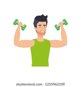 strong man lifting weight