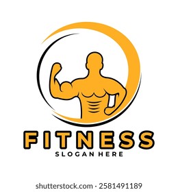 Strong Man logo. Healthy logo vector. Sport Fitness and Gym logo design template