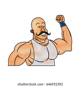 strong man mustache circus character image