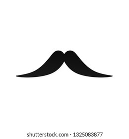 Strong man mustache flat style icon sign vector illustration isolated on white background. Symbol of the vintage dad or father web flat icon.