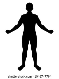 Strong man silhouette vector