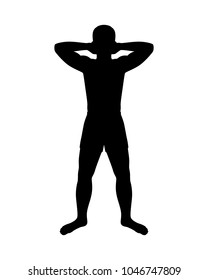Strong man silhouette vector