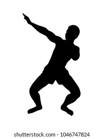 Strong man silhouette vector