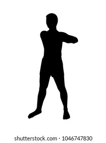 Strong man silhouette vector