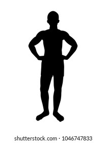 Strong man silhouette vector