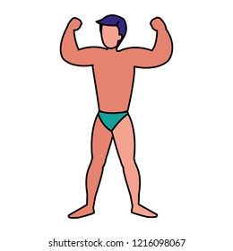 strong man with swimsuit