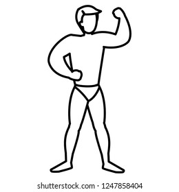 strong man with swimsuit