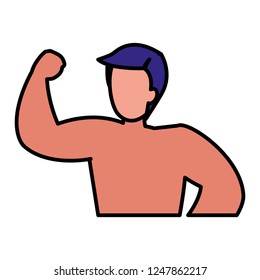 strong man with swimsuit