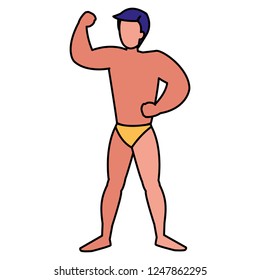 strong man with swimsuit