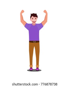 Strong man. Vector flat cartoon illustration