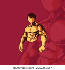 strong man vector illustration for logo and tshirt design 02