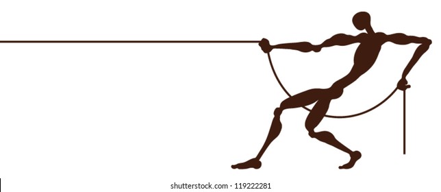 425 Strong man pulling rope Stock Vectors, Images & Vector Art ...
