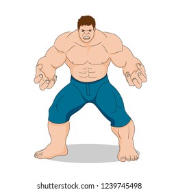 Strong man without a shirt