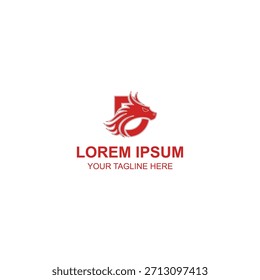Strong mascot monogram logo design letter D dragon head symbol red color modern bold gaming icon with Creative Illustration.