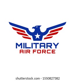 strong military Eagle wing logo design 