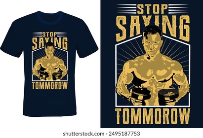 strong mind strong body, motivational typographic.