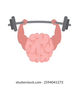Strong Mind Brain lifting a heavy barbell